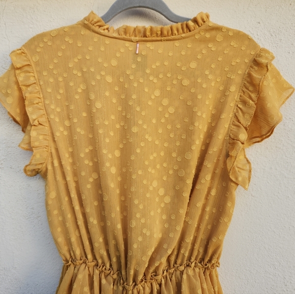 MISA Los Angeles Lilian Saffron Ruffle Clip Dot Mini Dress - Picture 4 of 12